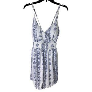 Zeron Meter Woman's Medium blue Print whimsy pattern Swimwear like Romper NWT